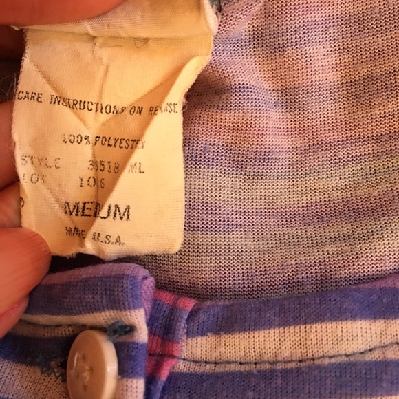 VTG Retro Striped Full Length Night Gown - Picture 7 of 15